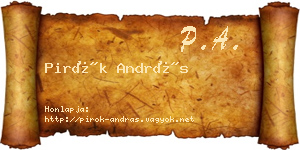 Pirók András névjegykártya